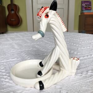 Wales Japan Vintage Ceramic Horse Trinket Dish Ashtray Mid Century Eclectic Art
